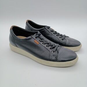 ECCO Soft 7 Womens Black Leather Sneakers Low Top Shoes Size 40 US 9